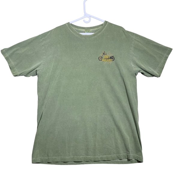 Sturgis T Shirt Mens XL Green Biker Motorcycle Fest Y2K Retro Rock Wings Chopper - Picture 3 of 10